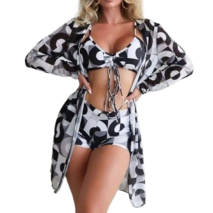 Ladies 3pc Geometrical print bikini sz Medium